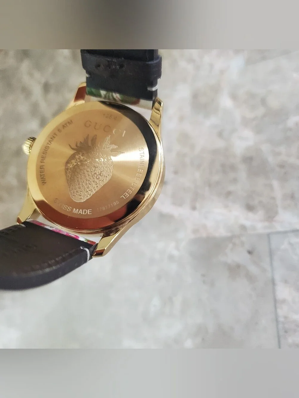 Gucci Stainless Steel Calfskin 38mm G-Timeless Floral Quartz Watch Gold Ivory